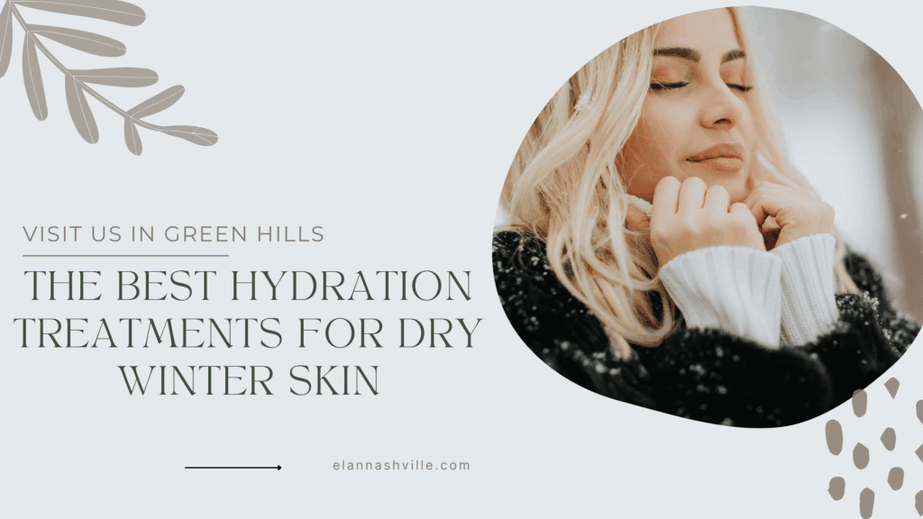 Close-up of a woman outdoors in winter with dry, cold-weather conditions, representing hydration treatments and skincare solutions for dry winter skin.